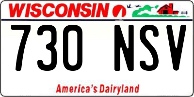 WI license plate 730NSV