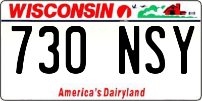 WI license plate 730NSY