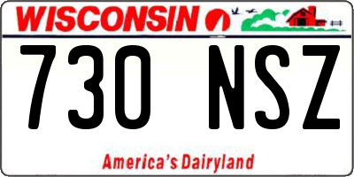 WI license plate 730NSZ