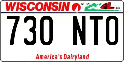 WI license plate 730NTO