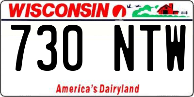 WI license plate 730NTW