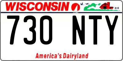 WI license plate 730NTY