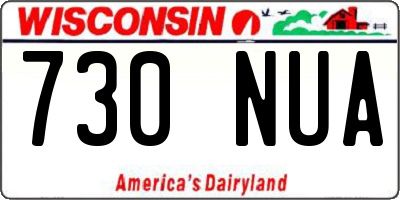 WI license plate 730NUA