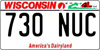 WI license plate 730NUC