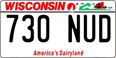 WI license plate 730NUD