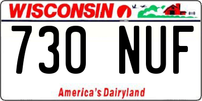 WI license plate 730NUF