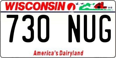 WI license plate 730NUG