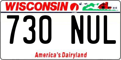 WI license plate 730NUL