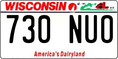 WI license plate 730NUO