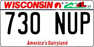 WI license plate 730NUP