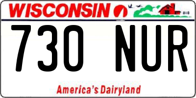 WI license plate 730NUR