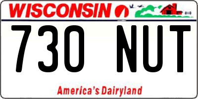WI license plate 730NUT