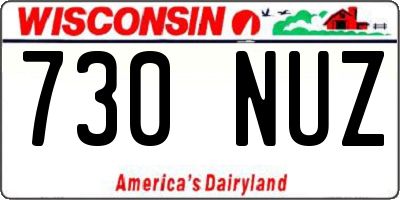 WI license plate 730NUZ
