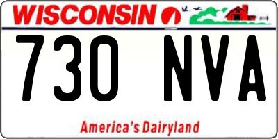 WI license plate 730NVA