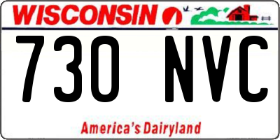 WI license plate 730NVC