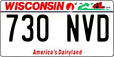 WI license plate 730NVD