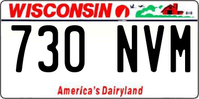 WI license plate 730NVM