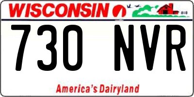 WI license plate 730NVR