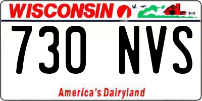 WI license plate 730NVS