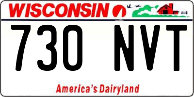 WI license plate 730NVT