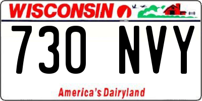 WI license plate 730NVY