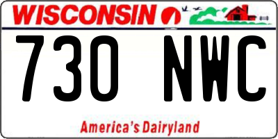 WI license plate 730NWC