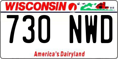 WI license plate 730NWD