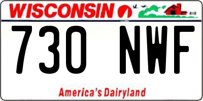 WI license plate 730NWF