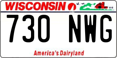 WI license plate 730NWG