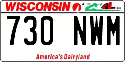 WI license plate 730NWM