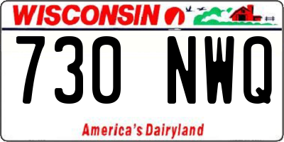 WI license plate 730NWQ
