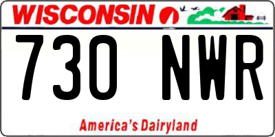 WI license plate 730NWR