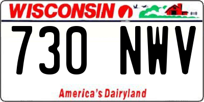 WI license plate 730NWV