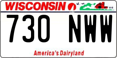 WI license plate 730NWW