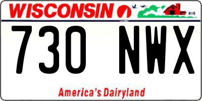 WI license plate 730NWX