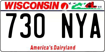 WI license plate 730NYA