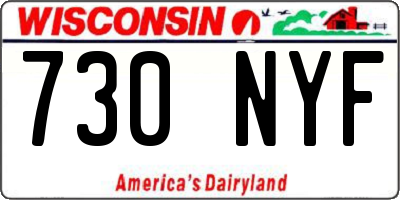 WI license plate 730NYF