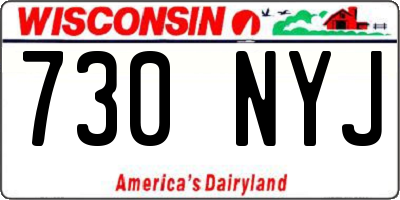 WI license plate 730NYJ