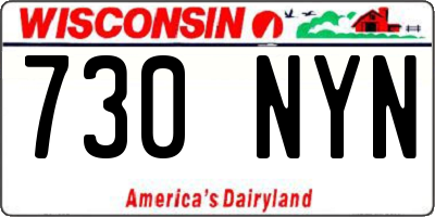 WI license plate 730NYN
