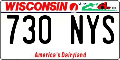 WI license plate 730NYS