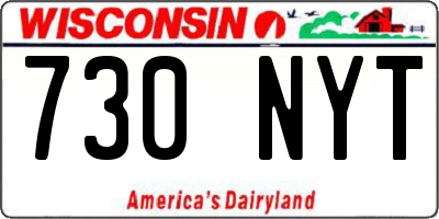 WI license plate 730NYT