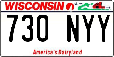 WI license plate 730NYY