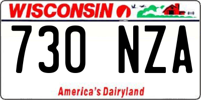 WI license plate 730NZA