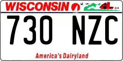 WI license plate 730NZC