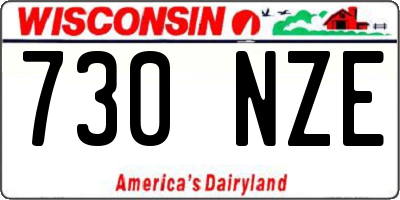 WI license plate 730NZE