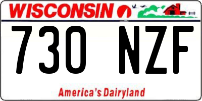 WI license plate 730NZF