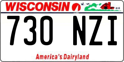 WI license plate 730NZI