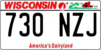 WI license plate 730NZJ