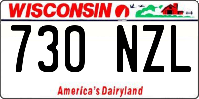 WI license plate 730NZL