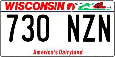WI license plate 730NZN